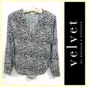 Black& white Animal print Loose fit Tunic/Blouse